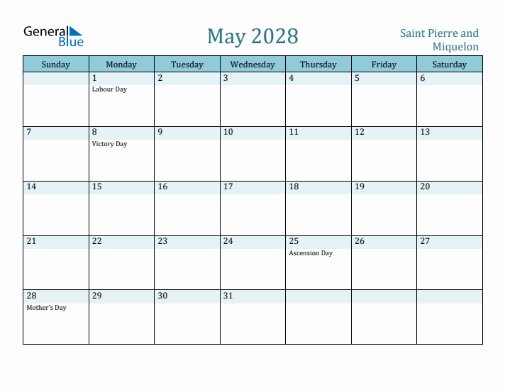 May 2028 Calendar with Holidays