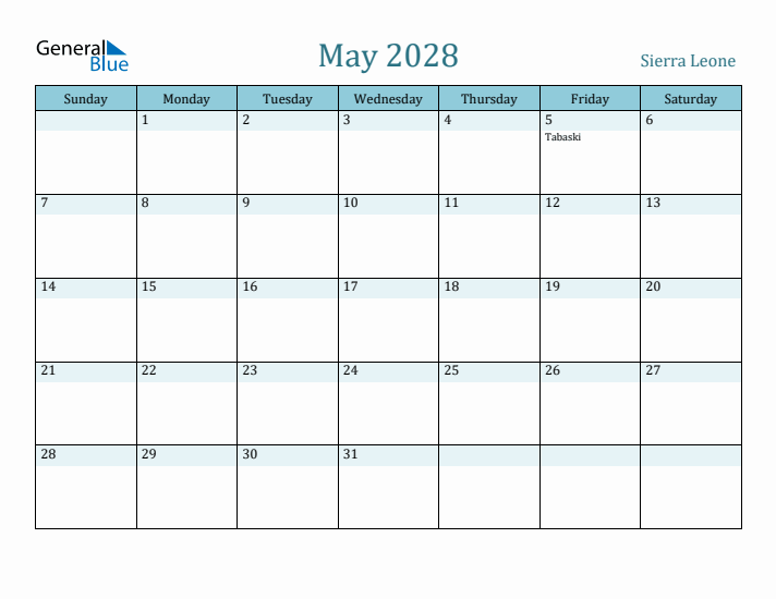 May 2028 Calendar with Holidays
