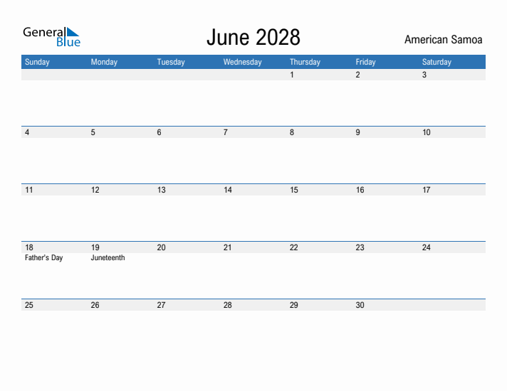 Fillable June 2028 Calendar