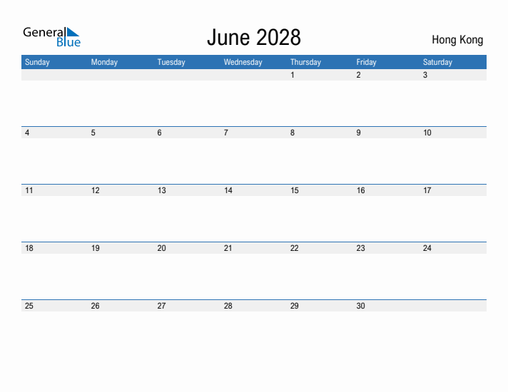 Fillable June 2028 Calendar