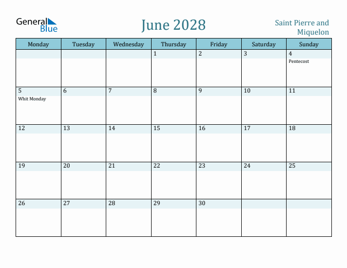 June 2028 Calendar with Holidays