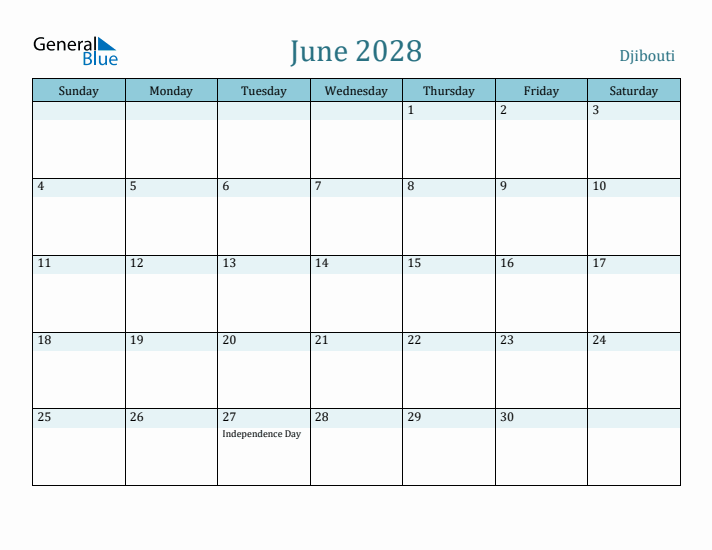 June 2028 Calendar with Holidays
