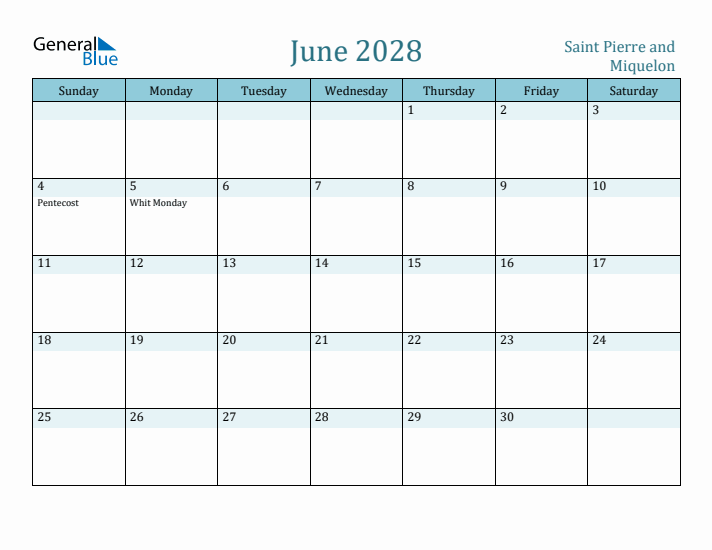 June 2028 Calendar with Holidays