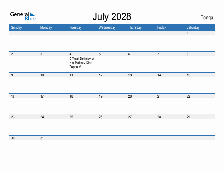 Fillable July 2028 Calendar