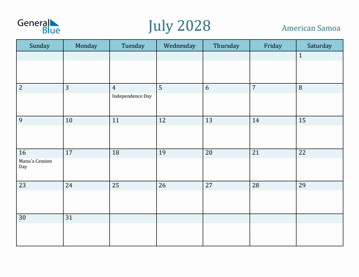 July 2028 Calendar with Holidays