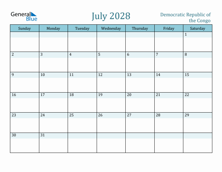 July 2028 Calendar with Holidays