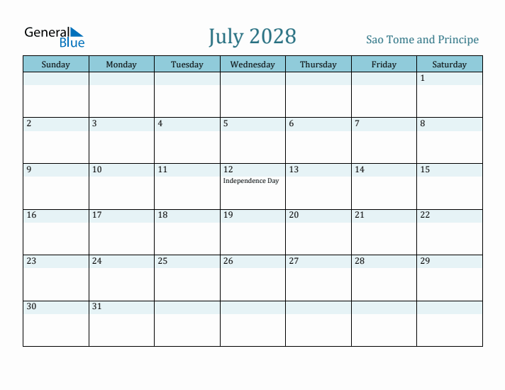 July 2028 Calendar with Holidays