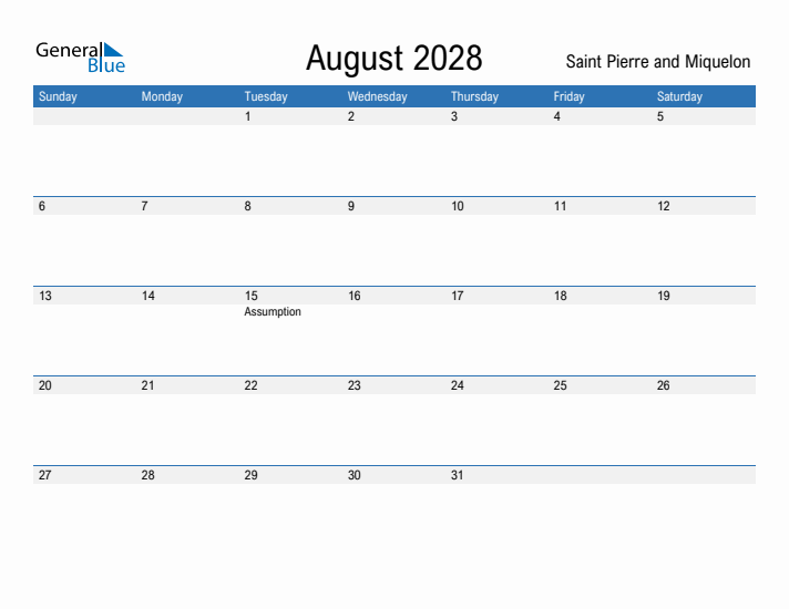 Fillable August 2028 Calendar