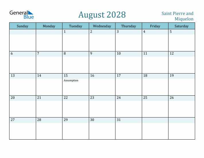 August 2028 Calendar with Holidays