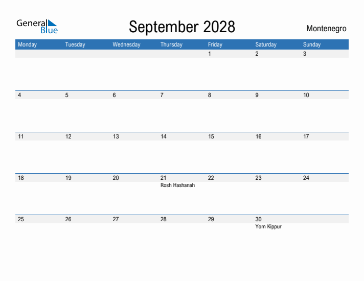Fillable September 2028 Calendar