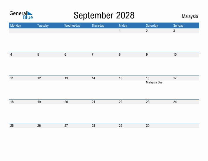 Fillable September 2028 Calendar