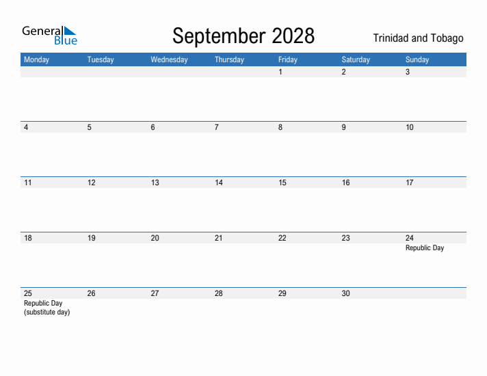 Fillable September 2028 Calendar