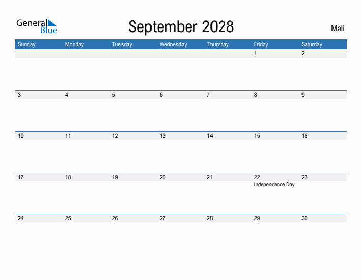 Fillable September 2028 Calendar