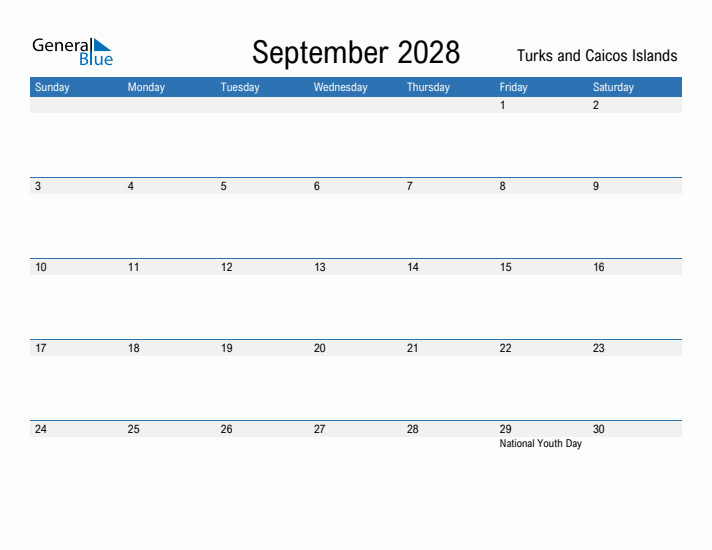 Fillable September 2028 Calendar