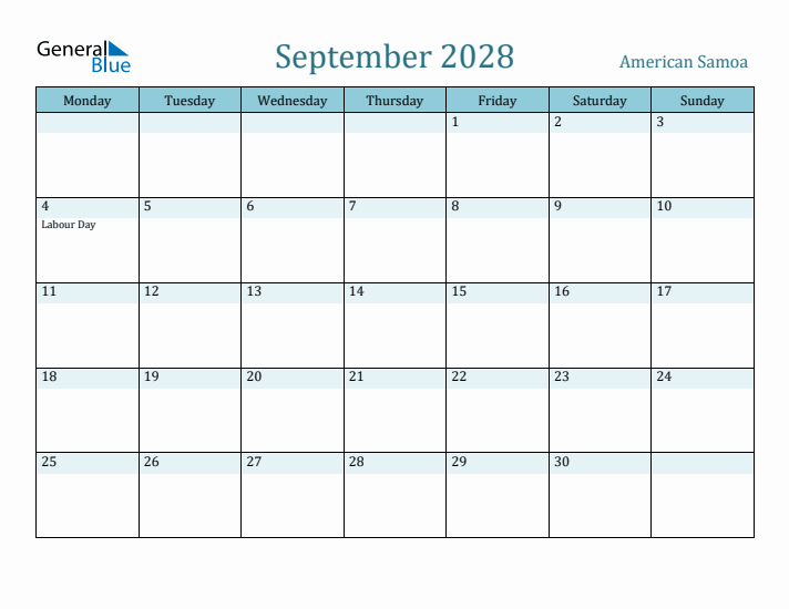 September 2028 Calendar with Holidays