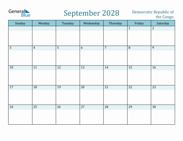 September 2028 Calendar with Holidays