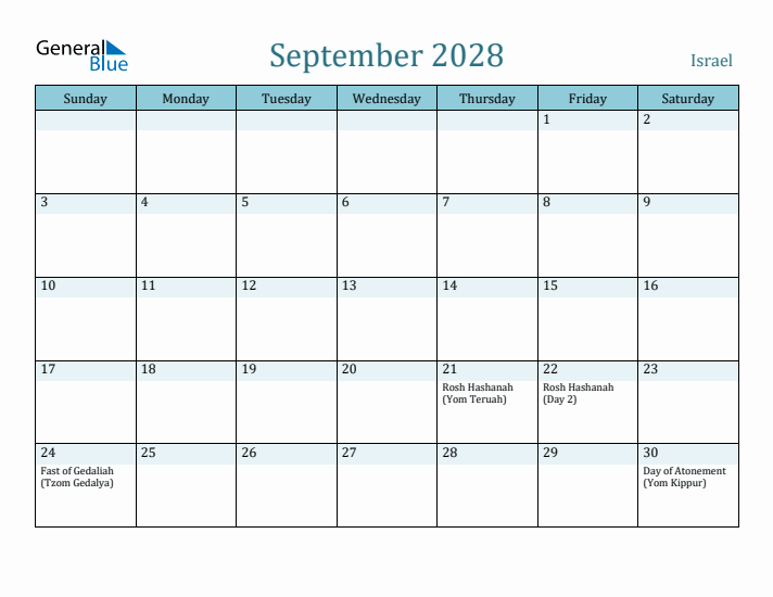September 2028 Calendar with Holidays