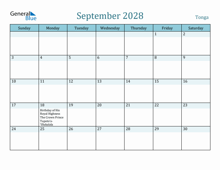 September 2028 Calendar with Holidays