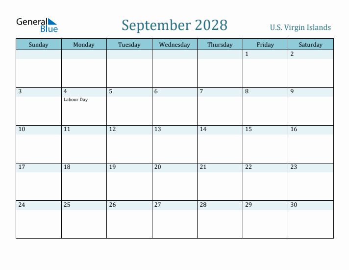 September 2028 Calendar with Holidays