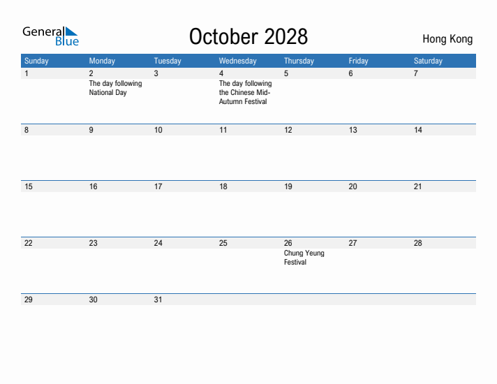 Fillable October 2028 Calendar