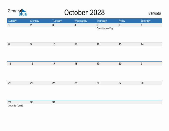 Fillable October 2028 Calendar