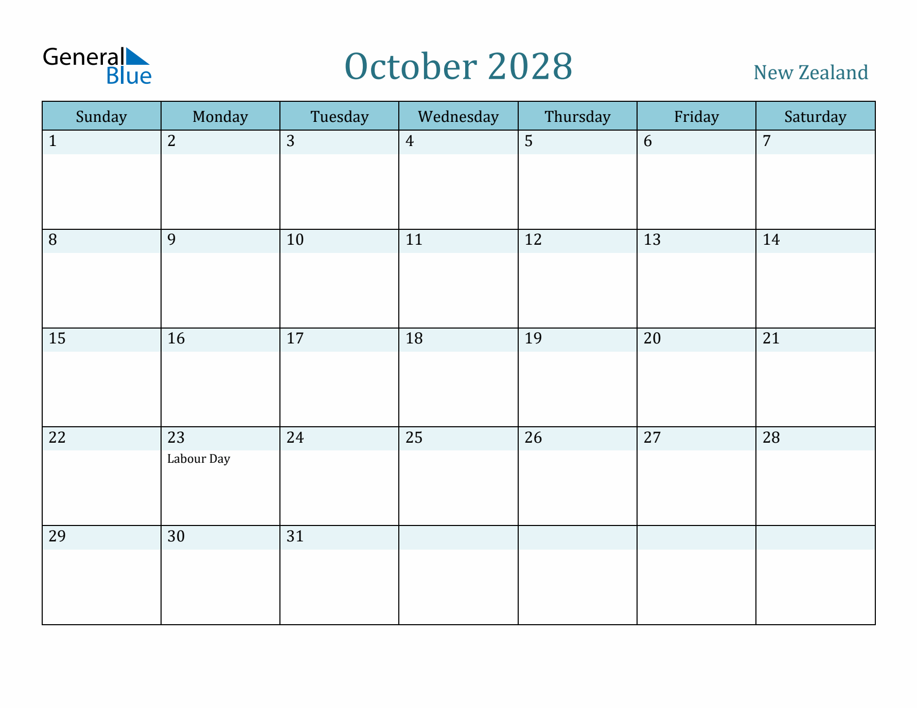 October 2028 Calendar with Holidays