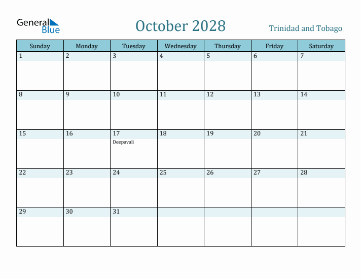 October 2028 Calendar with Holidays