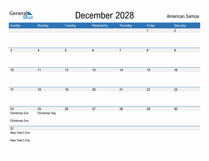 Fillable December 2028 Calendar