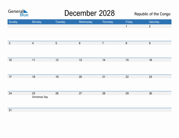 Fillable December 2028 Calendar
