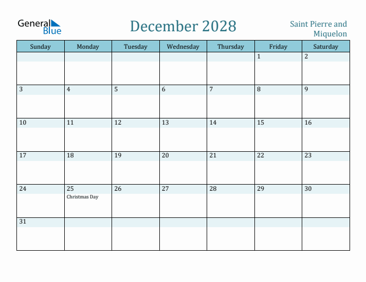 December 2028 Calendar with Holidays