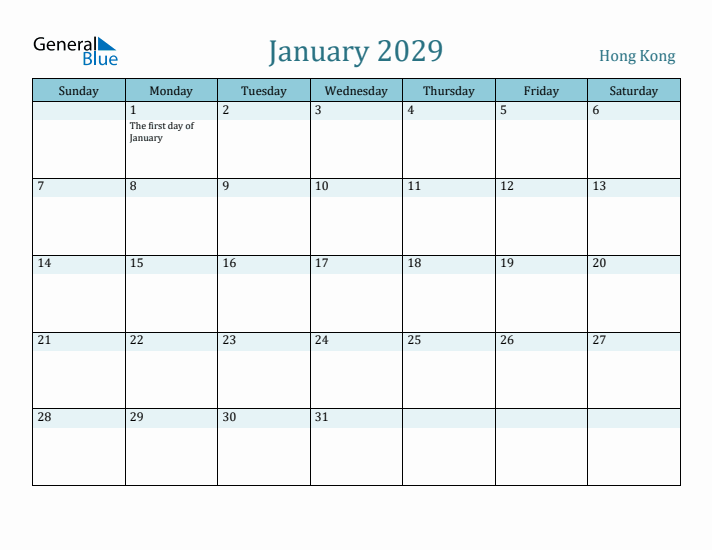 January 2029 Calendar with Holidays