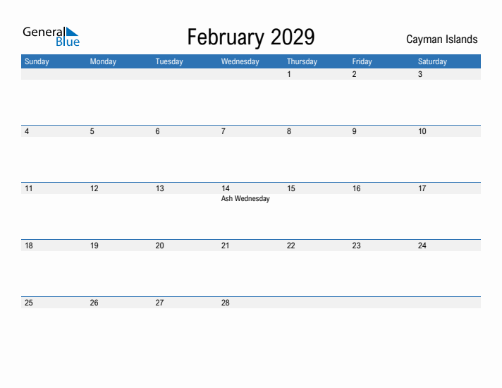 Fillable February 2029 Calendar