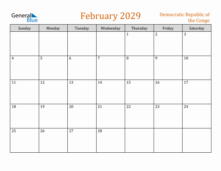 February 2029 Holiday Calendar with Sunday Start