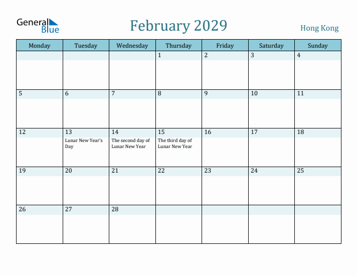 February 2029 Calendar with Holidays