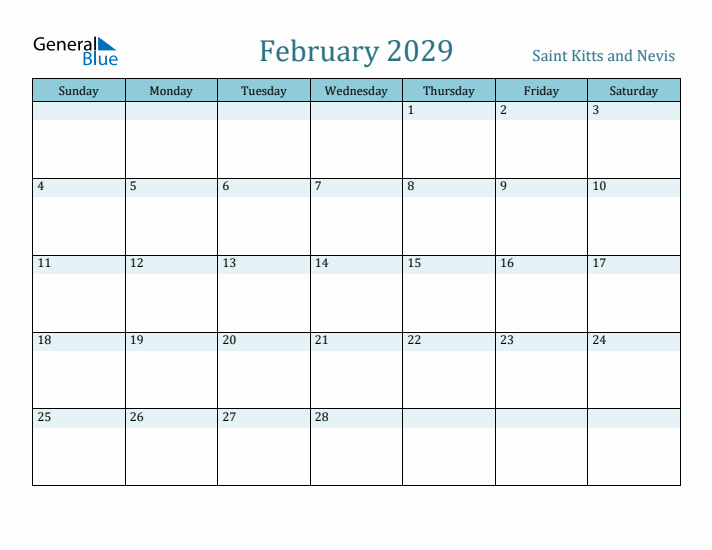 February 2029 Calendar with Holidays