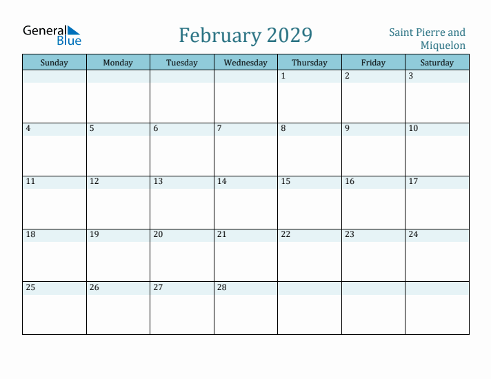 February 2029 Calendar with Holidays