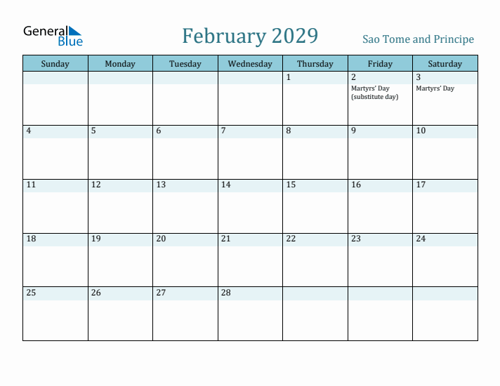 February 2029 Calendar with Holidays