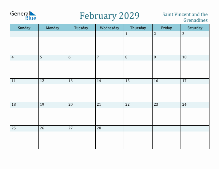 February 2029 Calendar with Holidays