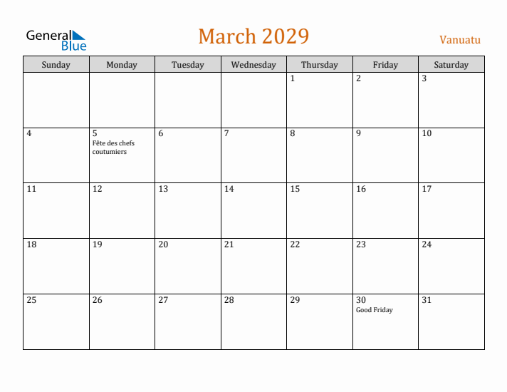 March 2029 Holiday Calendar with Sunday Start