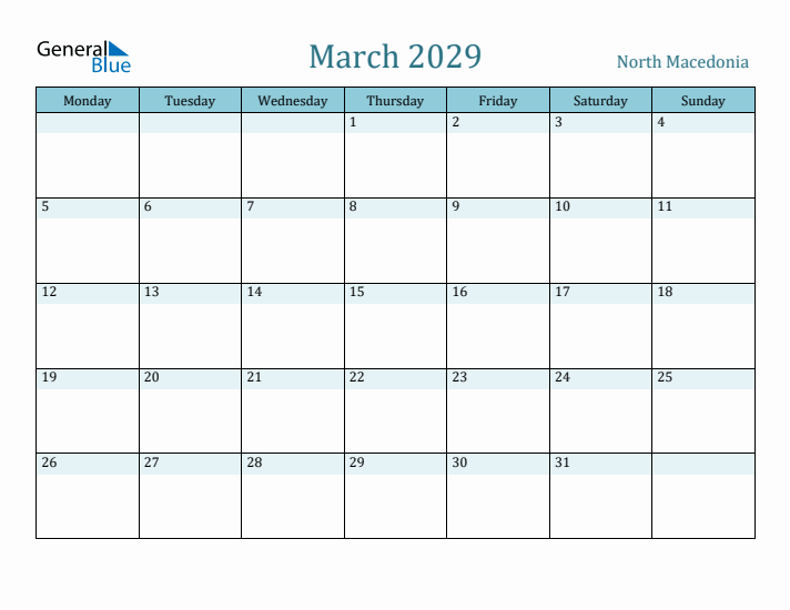 March 2029 Calendar with Holidays