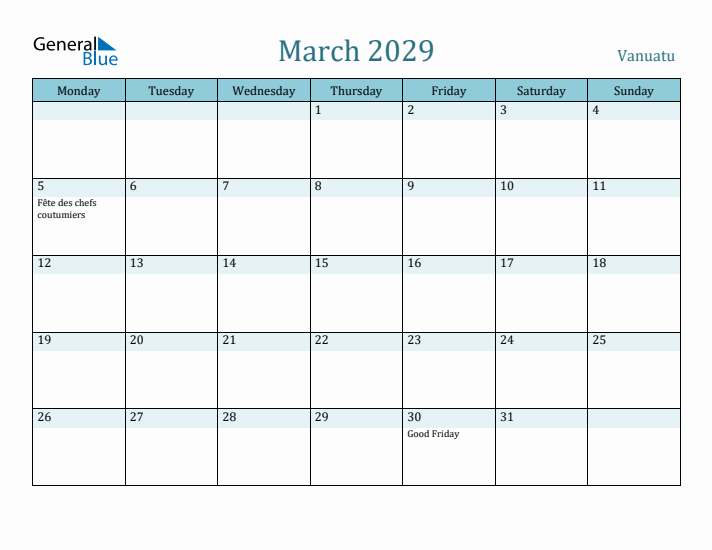 March 2029 Calendar with Holidays