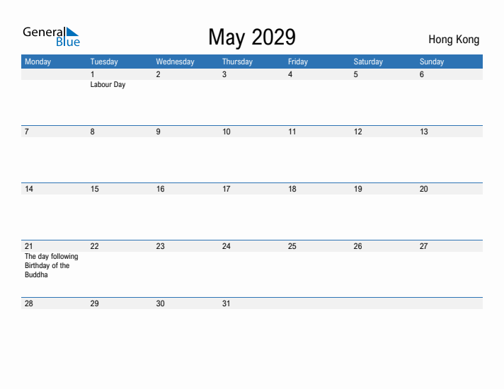 Fillable May 2029 Calendar