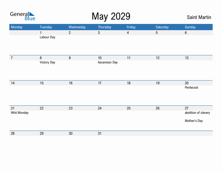 Fillable May 2029 Calendar