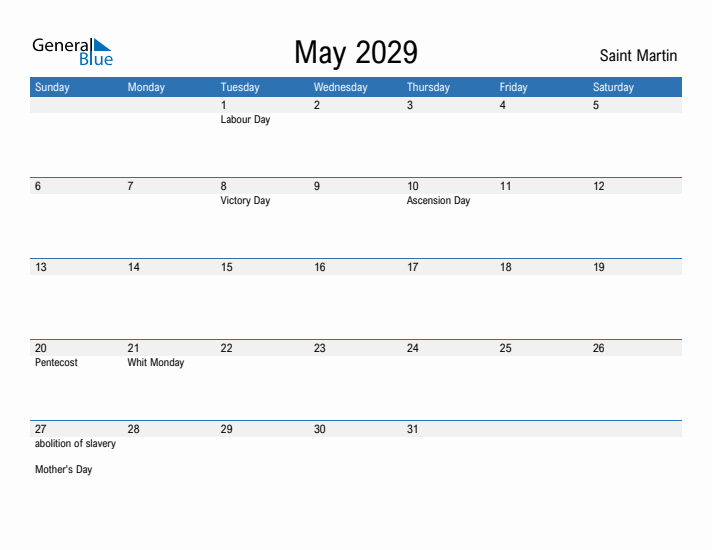 Fillable May 2029 Calendar