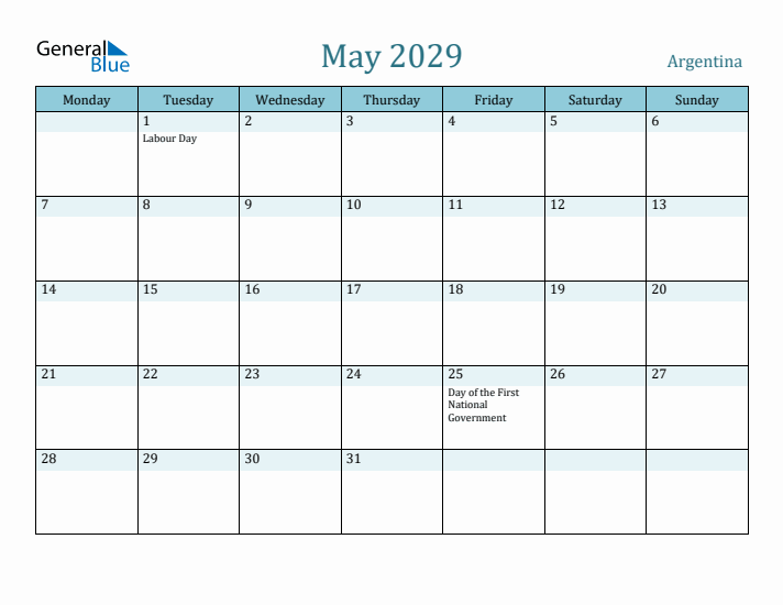 May 2029 Calendar with Holidays