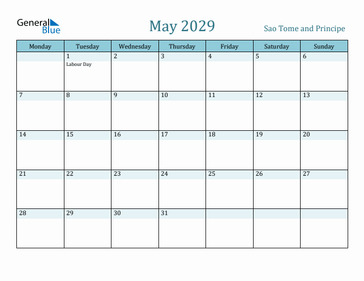 May 2029 Calendar with Holidays