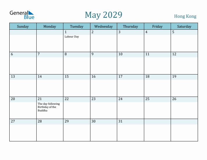 May 2029 Calendar with Holidays