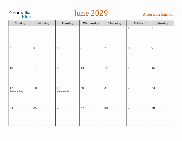 June 2029 Holiday Calendar with Sunday Start