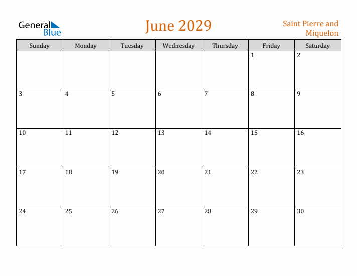 June 2029 Holiday Calendar with Sunday Start