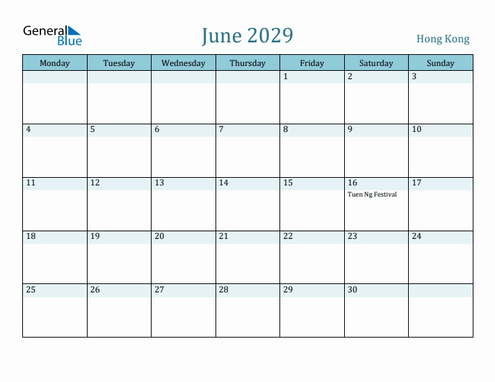 June 2029 Calendar with Holidays